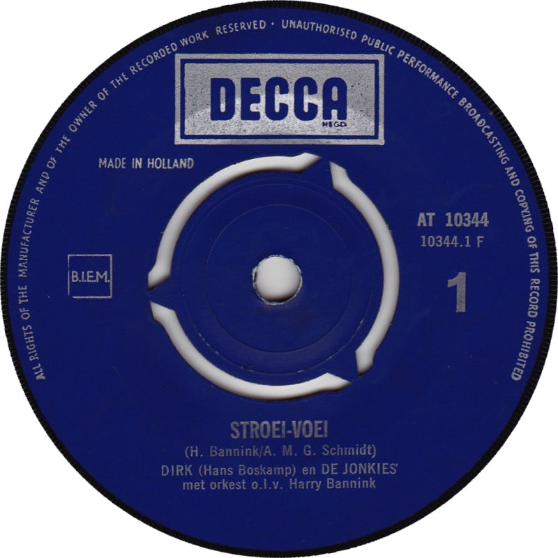 Hetty Blok, Hans Boskamp, Leen Jongewaard, Carla Lipp - Stroei-voei Vinyl Singles Vinyl Zeer Goed / Hoesje Generic "VINYLSINGLES.NL"