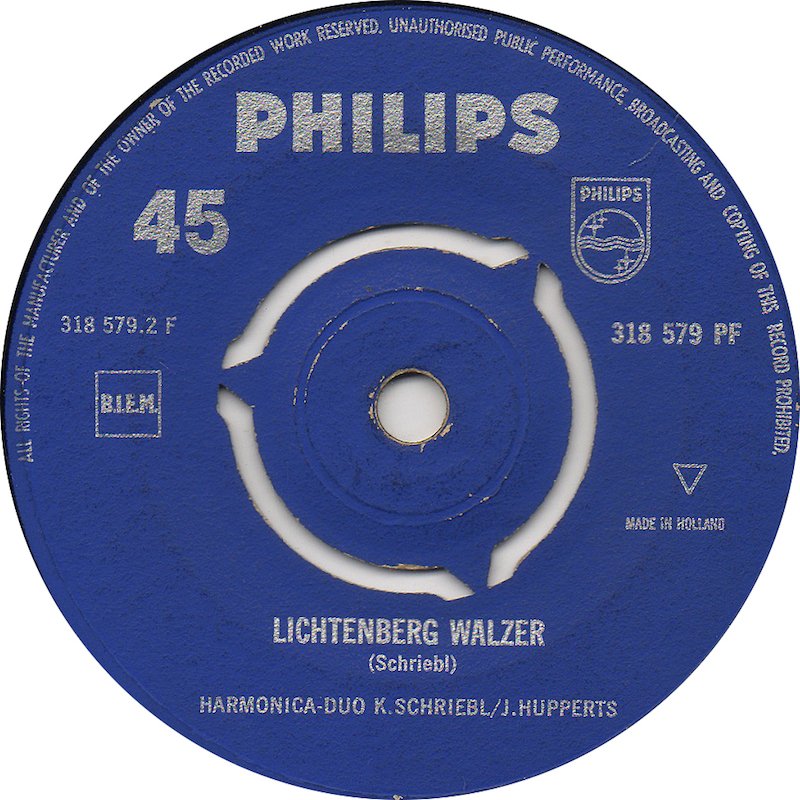 Harmonica Duo K. Schriebl / J. Hupperts - Der Weltenbummler Vinyl Singles Vinyl Zeer Goed / Hoesje Generic "VINYLSINGLES.NL"