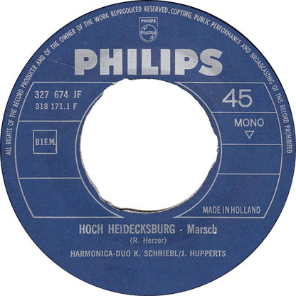 Harmonica Duo K. Schriebl / J. Hupperts - Hoch Heidecksburg Vinyl Singles Vinyl Zeer Goed / Hoesje Generic "VINYLSINGLES.NL"