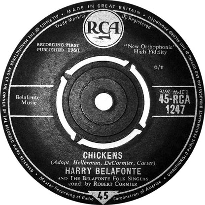 Harry Belafonte - There's A Hole In My Bucket Vinyl Singles Vinyl Zeer Goed / Hoesje Generic "VINYLSINGLES.NL"