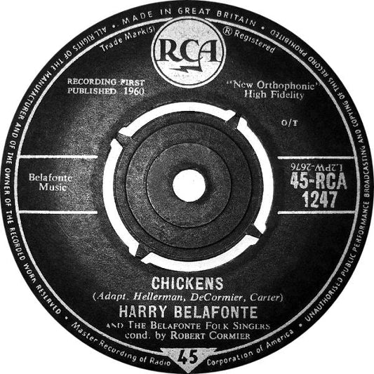 Harry Belafonte - There's A Hole In My Bucket Vinyl Singles Vinyl Zeer Goed / Hoesje Generic "VINYLSINGLES.NL"