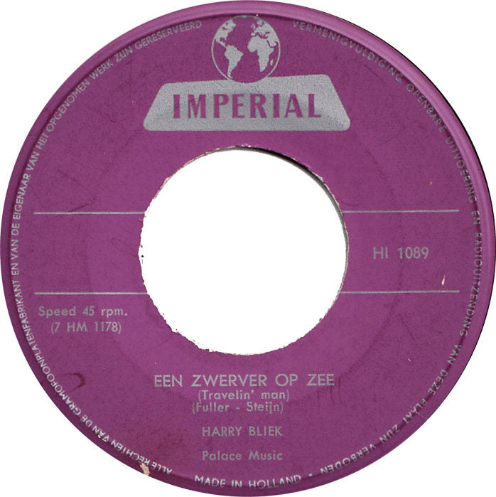 Harry Bliek - Hello Mary Lou Vinyl Singles Vinyl Zeer Goed / Hoesje Goed "VINYLSINGLES.NL"