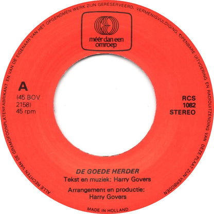 Harry & Marijke Govers En Het Tienerkoor Uit Ridderkerk - De Goede Herder 18663 Vinyl Singles Vinyl Zeer Goed / Hoesje Goed "VINYLSINGLES.NL"