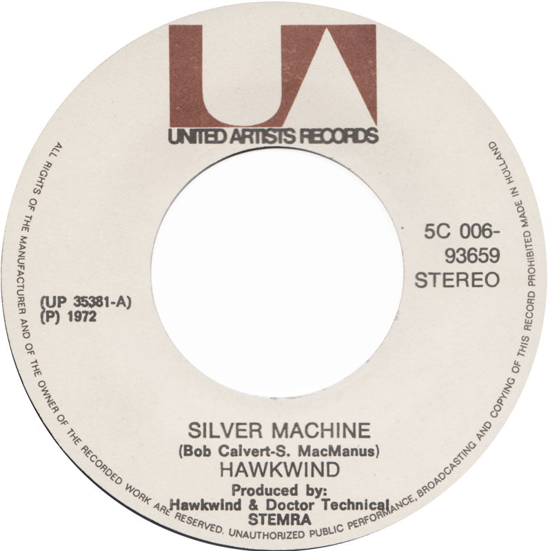 Hawkwind - Silver Machine Vinyl Singles Vinyl Zeer Goed / Hoesje Generic "VINYLSINGLES.NL"
