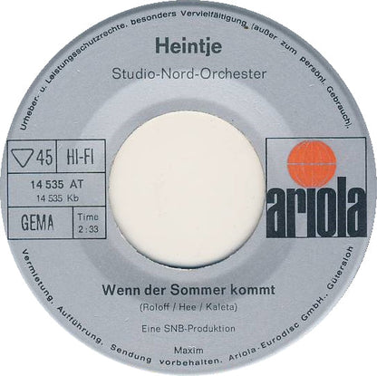 Heintje - Deine Tränen Sind Auch Meine Vinyl Singles Vinyl Zeer Goed / Hoesje Generic "VINYLSINGLES.NL"