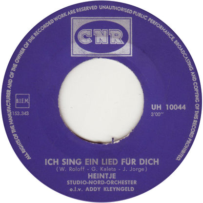 Heintje - Ich Sing' Ein Lied Für Dich Vinyl Singles Vinyl Zeer Goed / Hoesje Generic "VINYLSINGLES.NL"