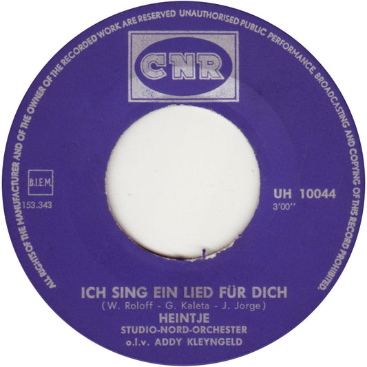 Heintje - Ich Sing' Ein Lied Für Dich Vinyl Singles Vinyl Zeer Goed / Hoesje Generic "VINYLSINGLES.NL"