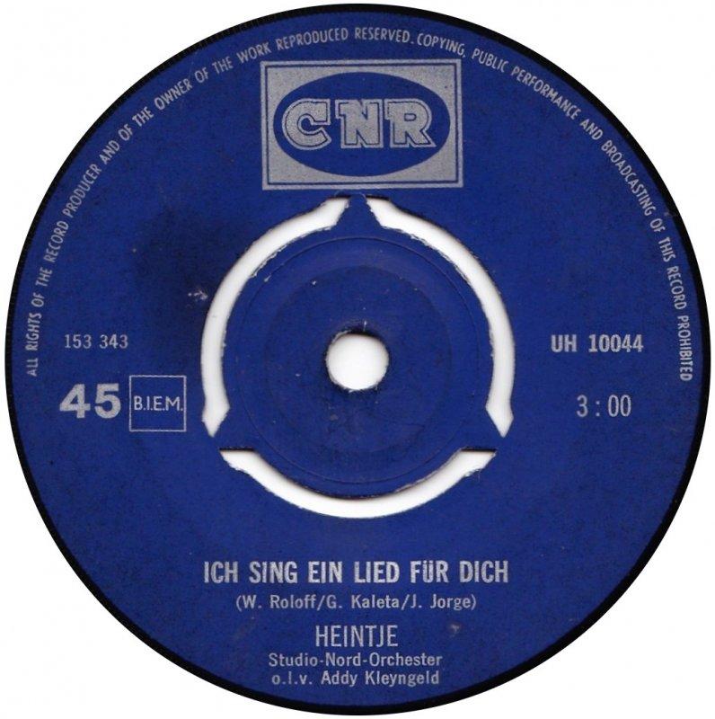 Heintje - Ich Sing' Ein Lied Fur Dich Vinyl Singles Vinyl Zeer Goed / Hoesje Generic "VINYLSINGLES.NL"