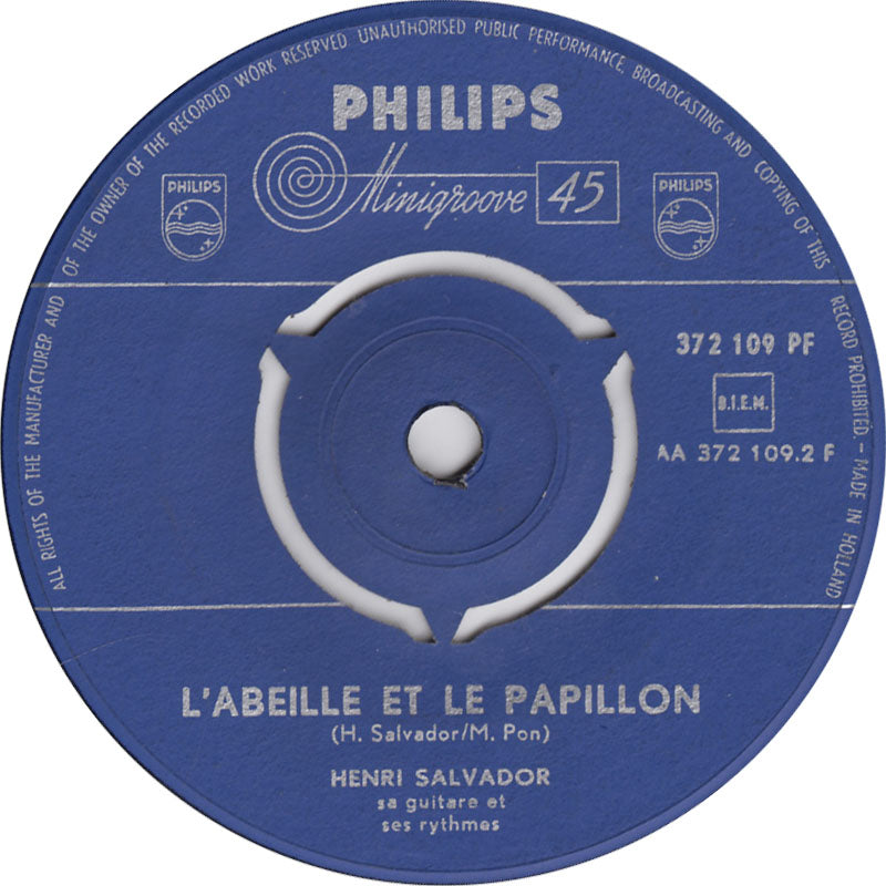 Henri Salvador - Je Vous Aime Vinyl Singles Vinyl Zeer Goed / Hoesje Goed "VINYLSINGLES.NL"