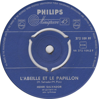 Henri Salvador - Je Vous Aime Vinyl Singles Vinyl Zeer Goed / Hoesje Goed "VINYLSINGLES.NL"
