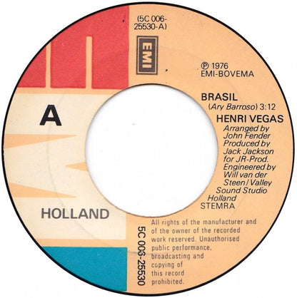 Henri Vegas - Brasil Vinyl Singles Vinyl Zeer Goed / Hoesje Goed "VINYLSINGLES.NL"