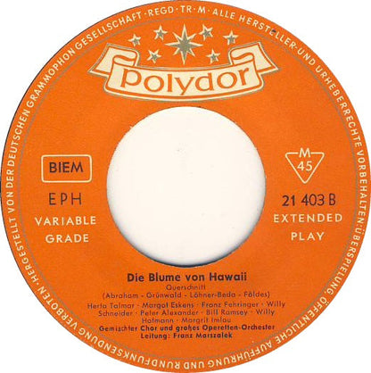Herta Talmar, Margot Eskens - Die Blume Von Hawaii 14458 Vinyl Singles EP Vinyl Zeer Goed / Hoesje Goed "VINYLSINGLES.NL"