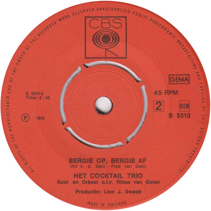 Cocktail Trio - Proost, Proost, Proost! 35137 Vinyl Singles Vinyl Goed / Hoes Goed