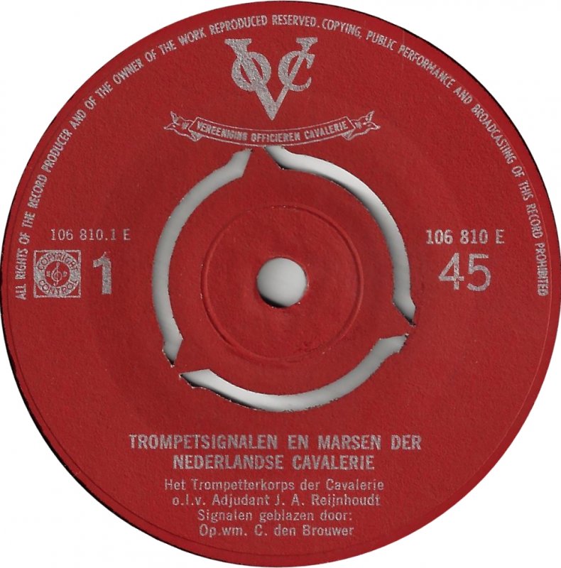 Trompetenkorps der Kavallerie - Trompetensignale und Märsche der niederländischen Kavallerie 13553