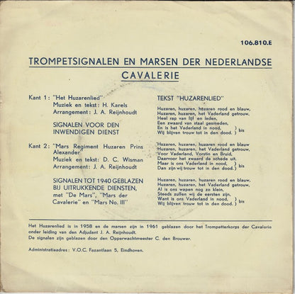Trompetenkorps der Kavallerie - Trompetensignale und Märsche der niederländischen Kavallerie 13553
