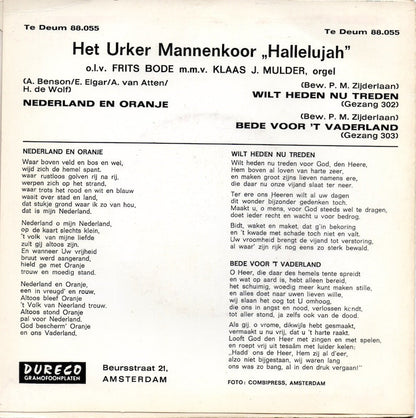 Urker Mannenkoor Hallelujah - Nederland En Oranje 03318 Vinyl Singles Vinyl Goed / Hoes Goed