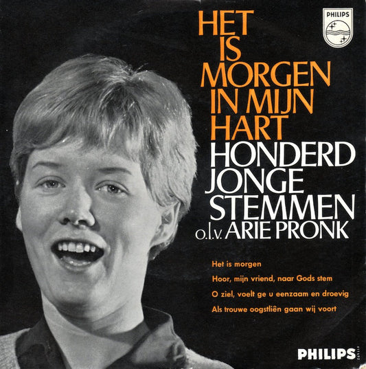 Honderd Jonge Stemmen - Het Is Morgen (It Is Morning In My Heart) Vinyl Singles EP Vinyl Redelijk / Hoesje Goed "VINYLSINGLES.NL"