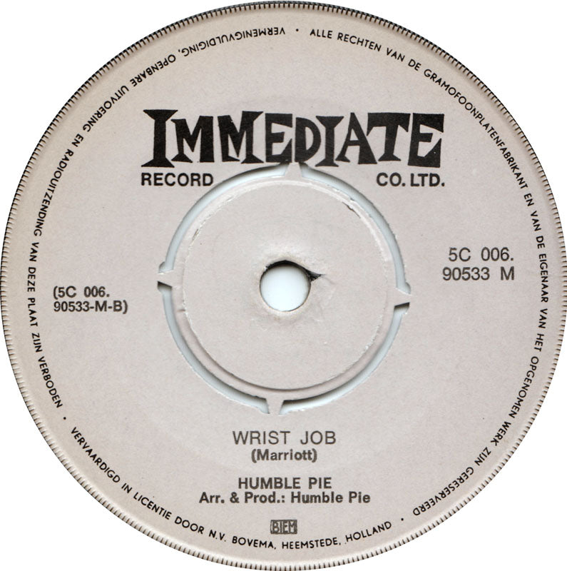 Humble Pie - Natural Born Bugie Vinyl Singles Vinyl Zeer Goed / Hoesje Generic "VINYLSINGLES.NL"