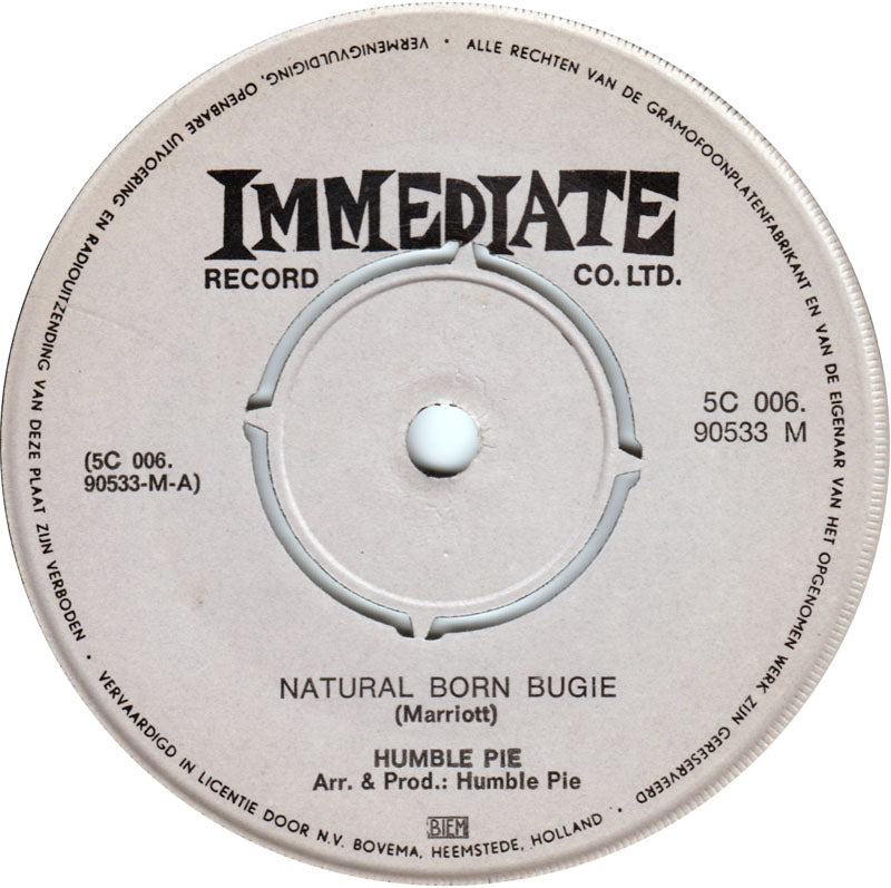 Humble Pie - Natural Born Bugie Vinyl Singles Vinyl Zeer Goed / Hoesje Generic "VINYLSINGLES.NL"