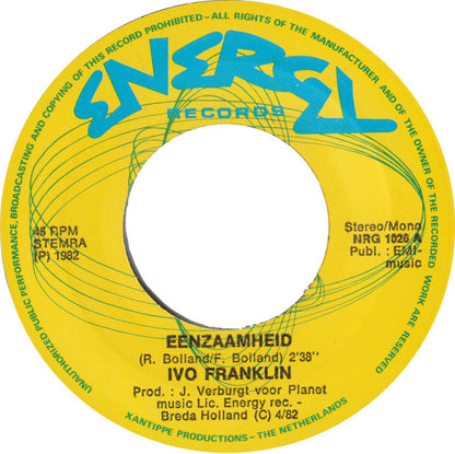 Ivo Franklin - Eenzaamheid 39228 Vinyl Singles Vinyl Goed / Hoes Generic