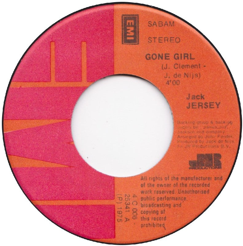 Jack Jersey - Gone Girl 15257 Vinyl Singles Vinyl Goed / Hoes Goed