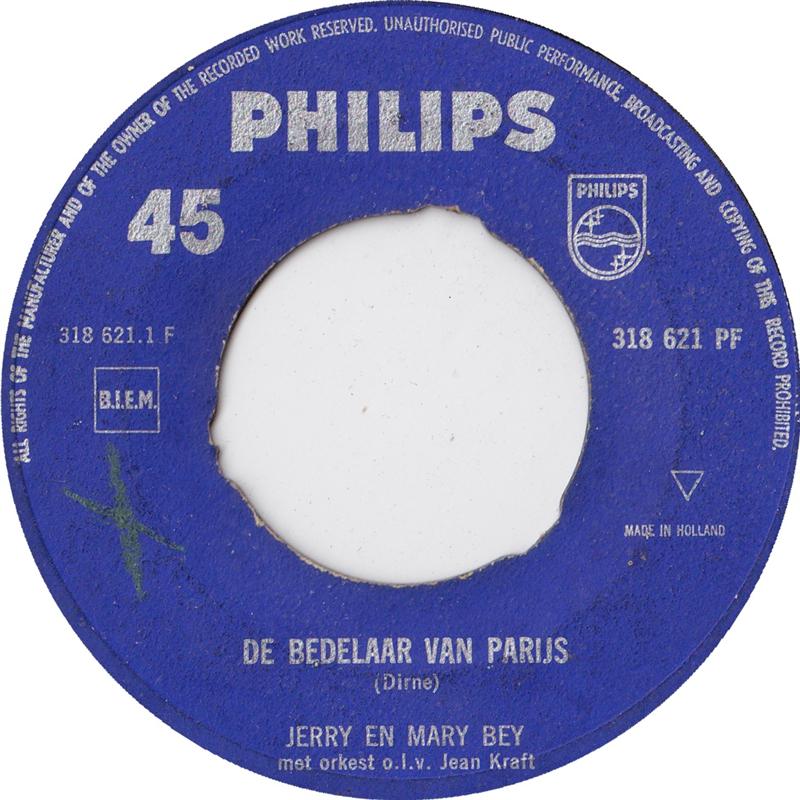 Jerry En Mary Bey - De Bedelaar Van Parijs 22548 Vinyl Singles Vinyl Goed / Hoes Generic