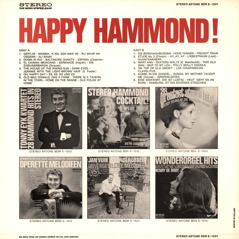 Joop Walvis - Happy Hammond - 40 Populaire Melodieen (LP) 48350 Vinyl LP JUKEBOXSINGLES.NL   