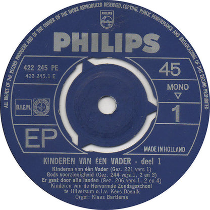 Hervormde Zondagsschool Hilversum - Kinderen Van Een Vader Vinyl Singles EP Vinyl Zeer Goed / Hoesje Goed "VINYLSINGLES.NL"