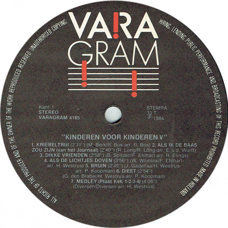 Kinderen voor Kinderen - Kinderen Voor Kinderen 5 (LP) 49409 Vinyl LP JUKEBOXSINGLES.NL   