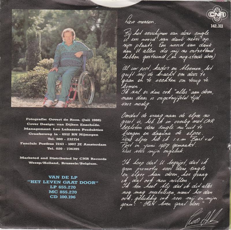 Koos Alberts - Eenmaal Kom Jij Terug 33258 Vinyl Singles Vinyl Goed / Hoes Goed