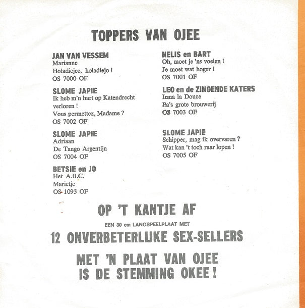 Leo En De Zingende Katers - Irma La Douce 03364 Vinyl Singles Vinyl Goed / Hoes Goed