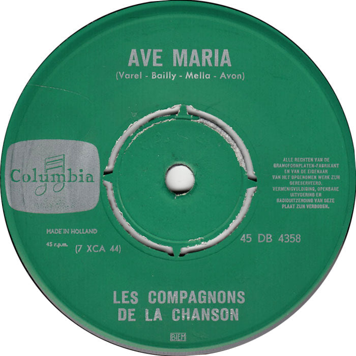 Compagnons De La Chanson - The Three Bells 40908 Vinyl Singles Vinyl Zeer Goed / Hoesje Generic "VINYLSINGLES.NL"