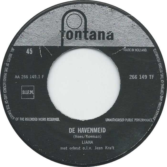 Liana - De Havenmeid 38872 Vinyl Singles Vinyl Goed / Hoes Redelijk