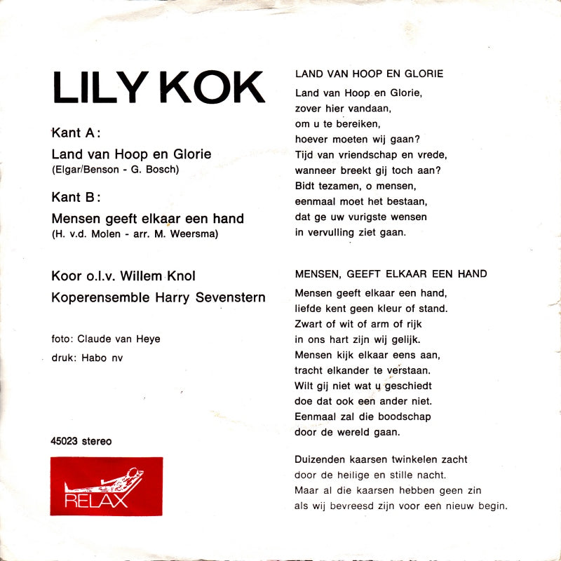 Lily Kok ‎- Land Van Hoop En Glorie 27421