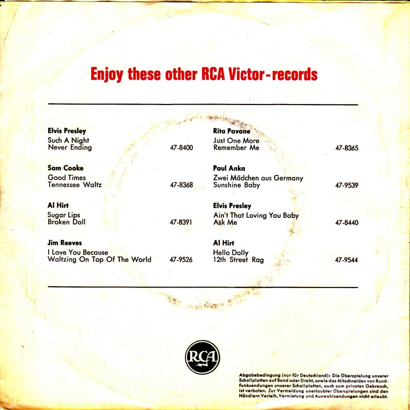 Los Indios Tabajaras - Maria Elena 08052 Vinyl Singles Vinyl Goed / Hoes Goed