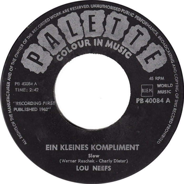 Louis Neefs - Ein Kleines Kompliment 08692 Vinyl Singles Vinyl Goed / Hoes Goed