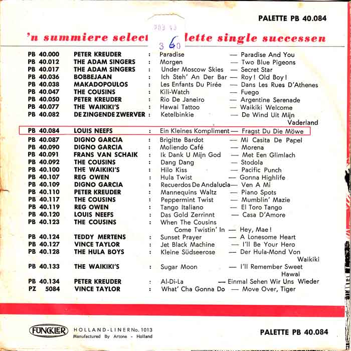 Louis Neefs - Ein Kleines Kompliment 08692 Vinyl Singles Vinyl Goed / Hoes Goed