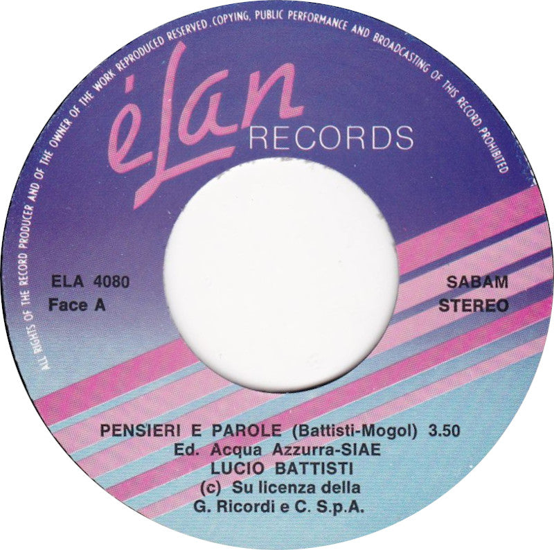 Lucio Battisti – Pensieri E Parole / 29. September 30407