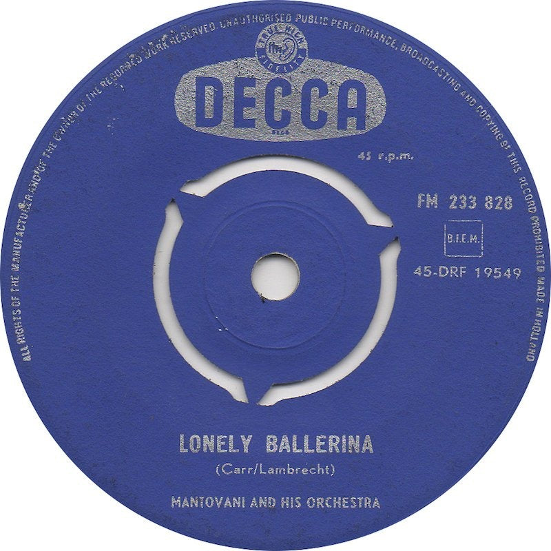 Mantovani And His Orchestra - Lonely Ballerina 09152 Vinyl Singles Vinyl Goed / Hoes Generic