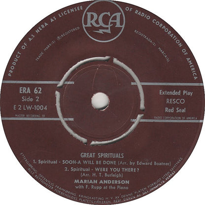 Marian Anderson - Great Spirituals (EP) 15711