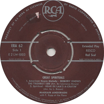 Marian Anderson - Great Spirituals (EP) 15711