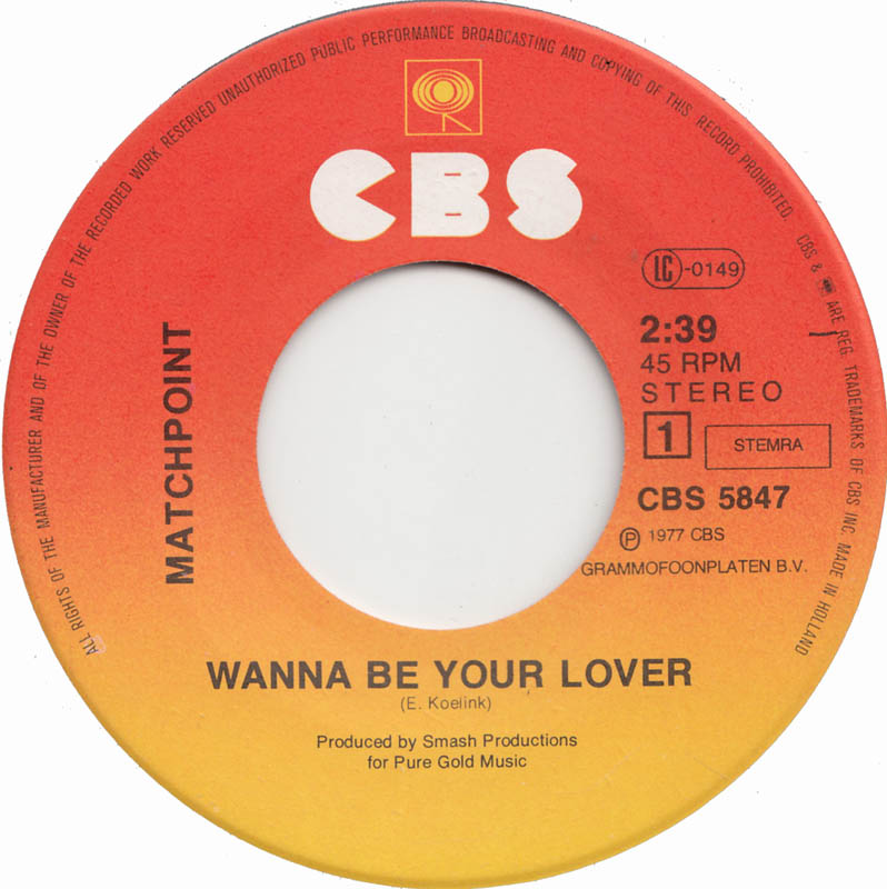 Matchpoint - Wanna Be Your Lover 09869
