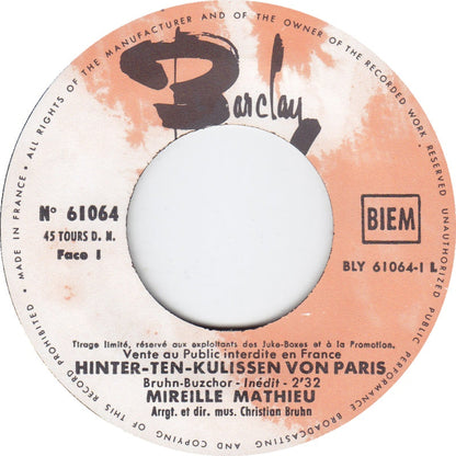 Mireille Mathieu - Hinter Den Kulissen Von Paris 07739 Vinyl Singles Vinyl Goed / Hoes Generic