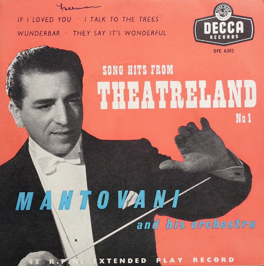Mantovani - Song Hits From Theatreland (EP) 01268 Vinyl Singles EP /   