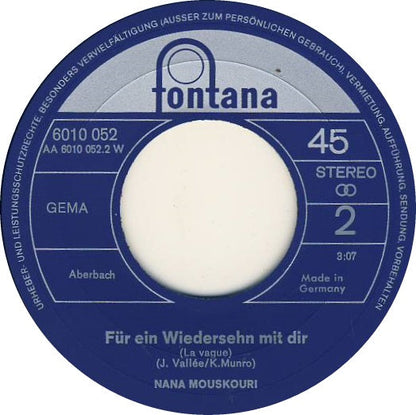Nana Mouskouri - Das Darfst Du Niemals Vergessen 16998 Vinyl Singles Vinyl Goed / Hoes Goed