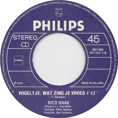 Nico Haak - Er Zit Een Pukkel Op Je Neus 26606 Vinyl Singles Vinyl Goed / Hoes Goed