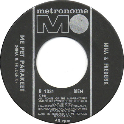 Nina & Frederik - Listen To The Ocean 42838 Vinyl Singles Vinyl Goed / Hoes Goed