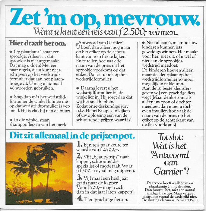 No Artist - Een Sprookje: Hoe Prinses Zonnestraaltje Prins Garnier Ontmoette (Flexi-disc) 32372 Flexidisc Vinyl Goed / Hoes Goed