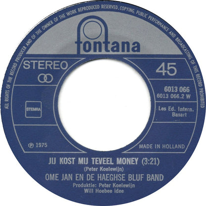 Ome Jan En De Haeghse Bluf Band - Zweer Bij De Knop Van De Deur 35554 Vinyl Singles Vinyl Goed / Hoes Goed