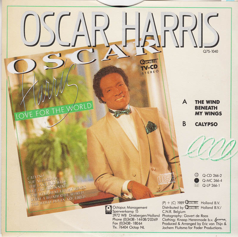 Oscar Harris - The Wind Beneath My Wings 26936 Vinyl Singles Vinyl Goed / Hoes Goed